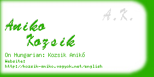 aniko kozsik business card