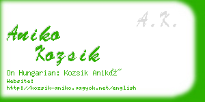 aniko kozsik business card